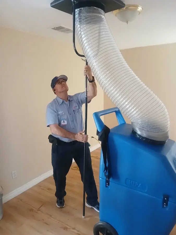 Mini Split Installation technician using HEPA equipment in San Diego Country Estates